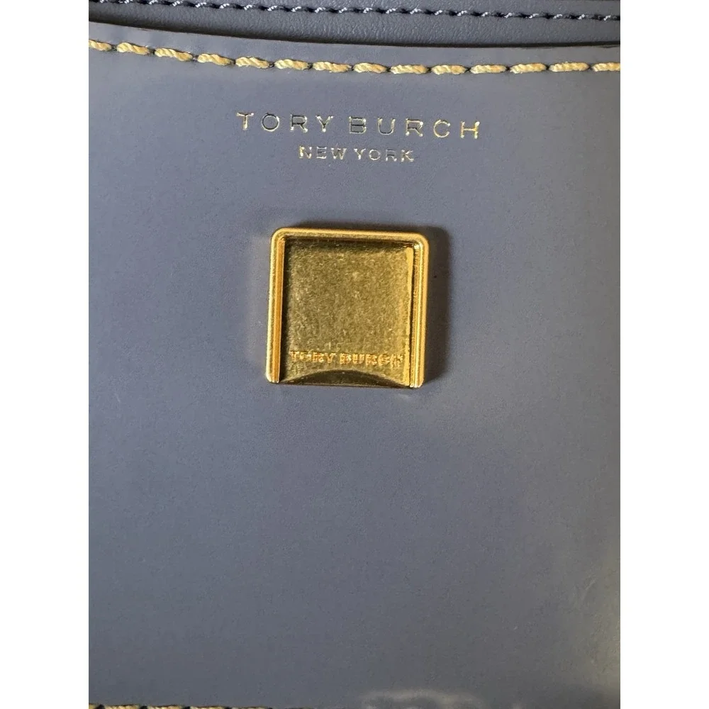 Tory Burch Britten Smooth‎ Chain Wallet w/Wristlet in Dark Lotus (Purple)
